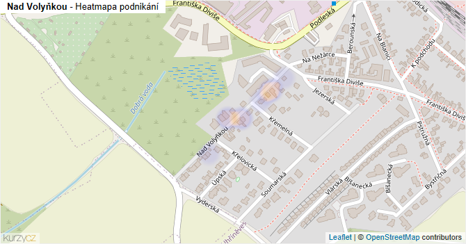 Nad Volyňkou - mapa podnikání