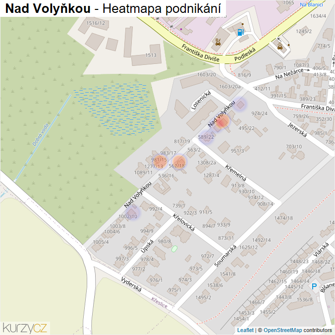 Mapa Nad Volyňkou - Firmy v ulici.