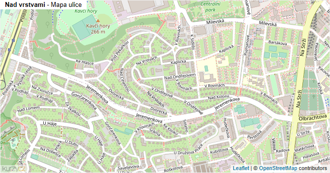 Nad vrstvami - mapa ulice