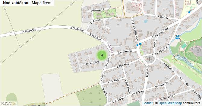 Nad zatáčkou - mapa firem