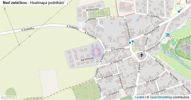 Nad zatáčkou - mapa podnikání