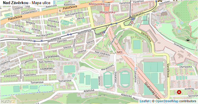 Nad Závěrkou - mapa ulice