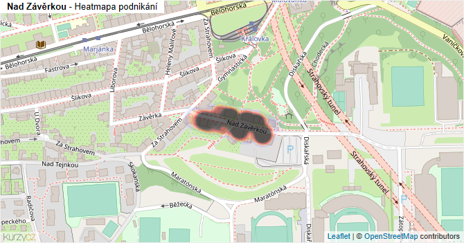 Nad Závěrkou - mapa podnikání