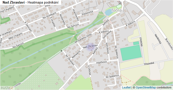 Nad Zbraslaví - mapa podnikání