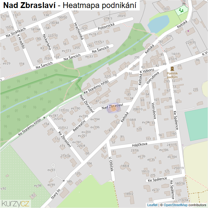 Mapa Nad Zbraslaví - Firmy v ulici.