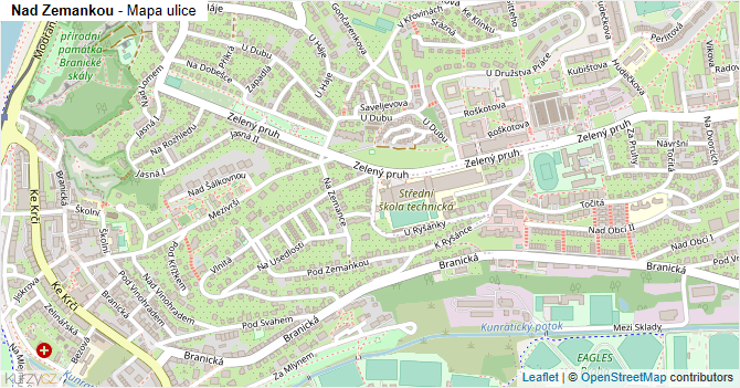 Nad Zemankou - mapa ulice