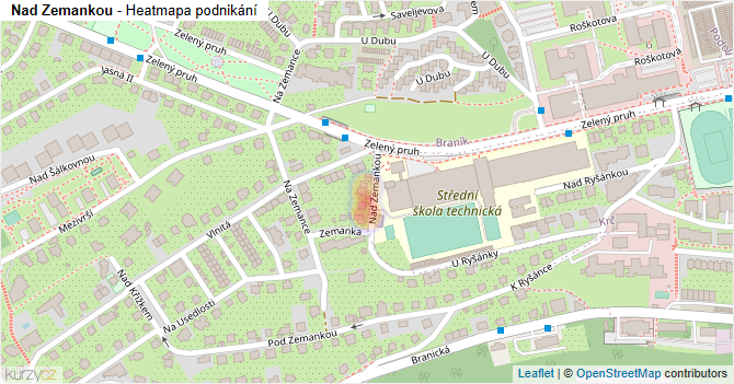 Nad Zemankou - mapa podnikání