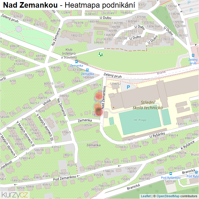 Mapa Nad Zemankou - Firmy v ulici.