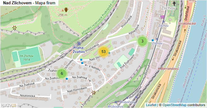 Nad Zlíchovem - mapa firem