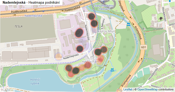 Nademlejnská - mapa podnikání