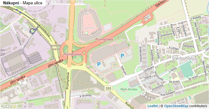 Nákupní - mapa ulice