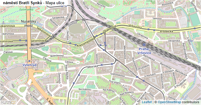 náměstí Bratří Synků - mapa ulice