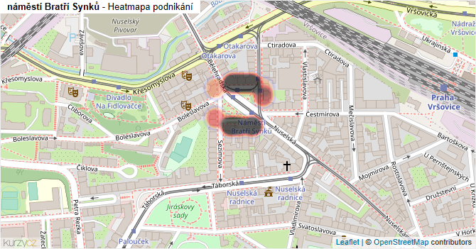 náměstí Bratří Synků - mapa podnikání