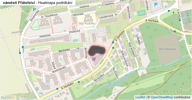 náměstí Přátelství - mapa podnikání