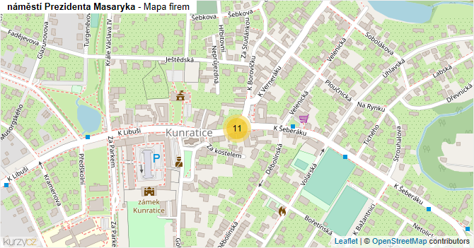 náměstí Prezidenta Masaryka - mapa firem