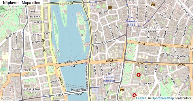 Náplavní - mapa ulice
