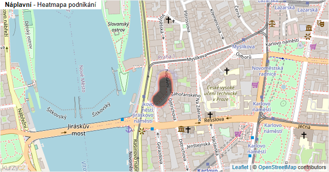 Náplavní - mapa podnikání