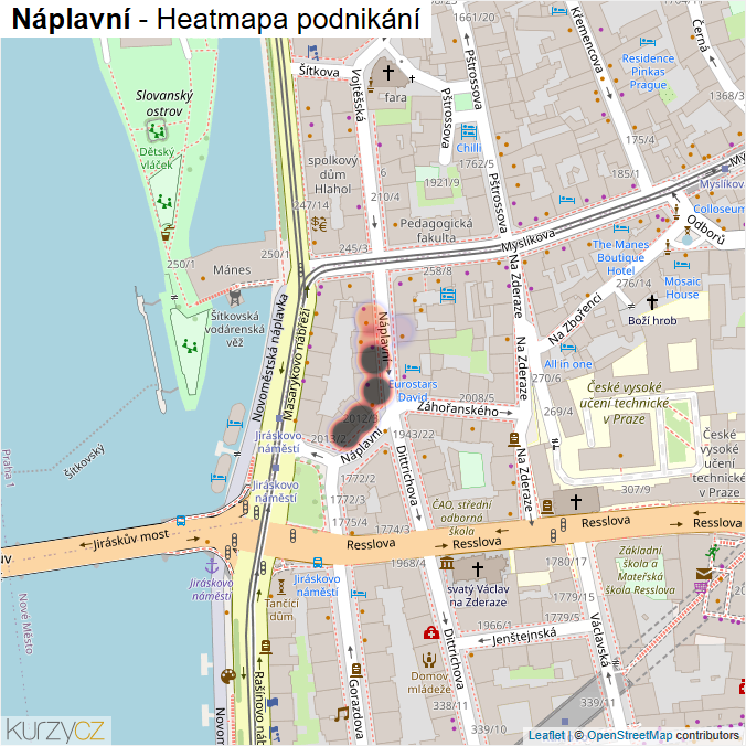 Mapa Náplavní - Firmy v ulici.