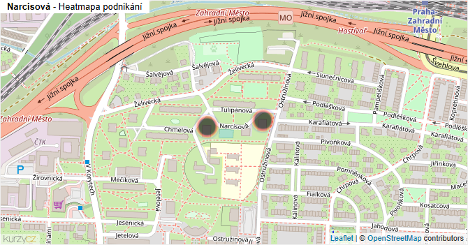 Narcisová - mapa podnikání