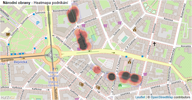 Národní obrany - mapa podnikání
