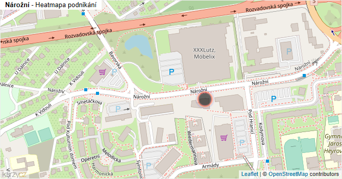 Nárožní - mapa podnikání