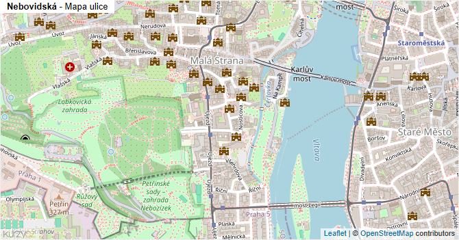 Nebovidská - mapa ulice