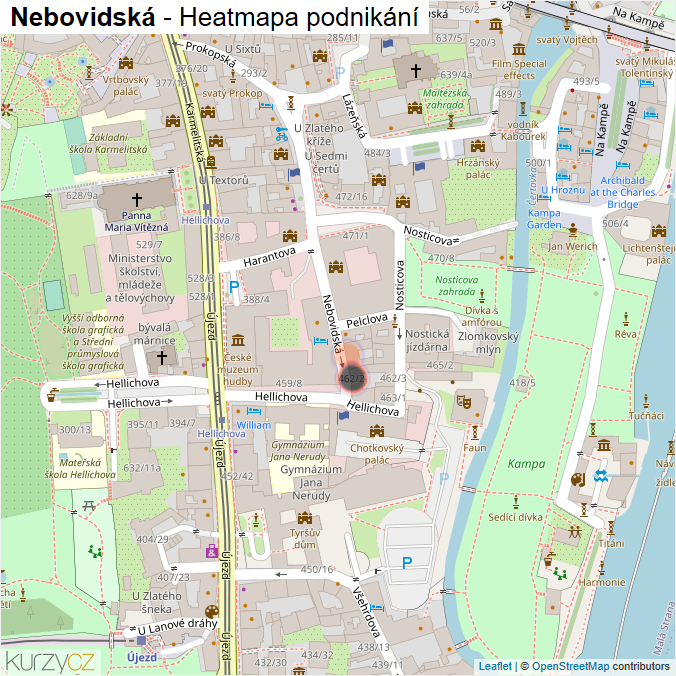 Mapa Nebovidská - Firmy v ulici.