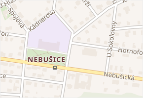 Nebušice v obci Praha - mapa části obce