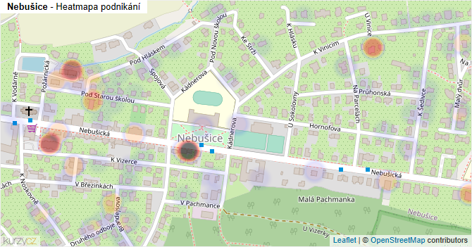 Nebušice - mapa podnikání
