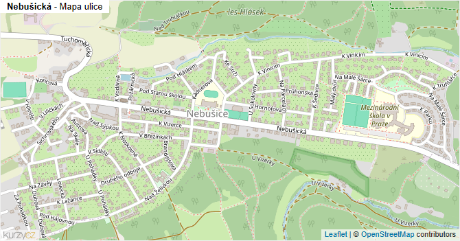Nebušická - mapa ulice
