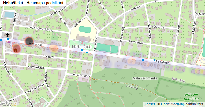 Nebušická - mapa podnikání