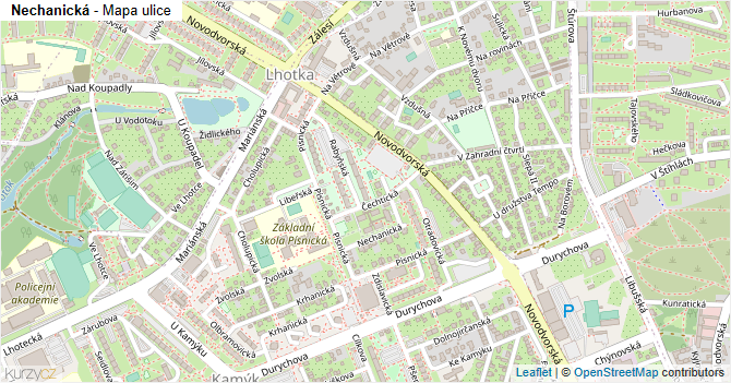 Nechanická - mapa ulice