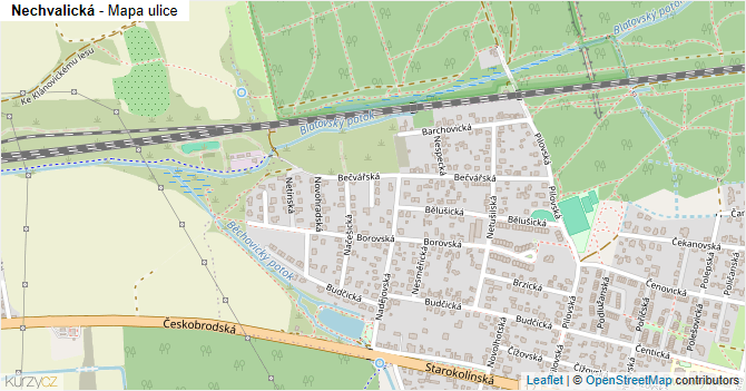 Nechvalická - mapa ulice