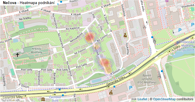 Nečova - mapa podnikání