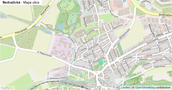 Nedražická - mapa ulice
