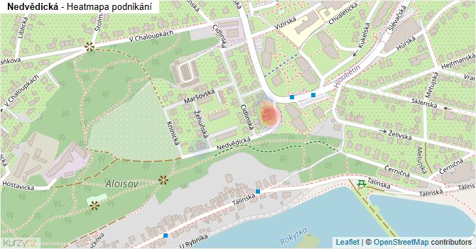 Nedvědická - mapa podnikání