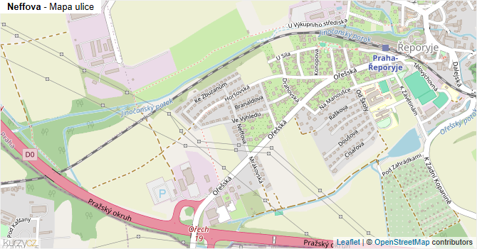 Neffova - mapa ulice