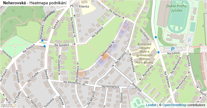 Neherovská - mapa podnikání