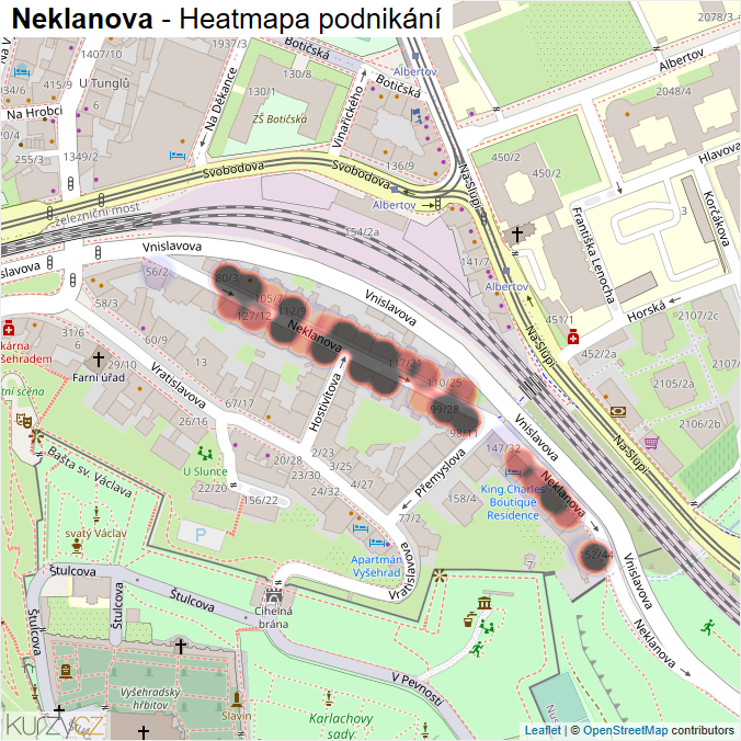 Mapa Neklanova - Firmy v ulici.