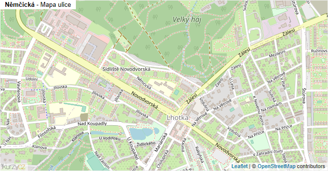 Němčická - mapa ulice