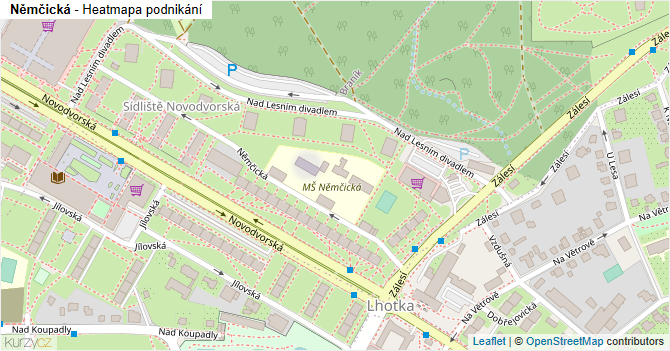 Němčická - mapa podnikání