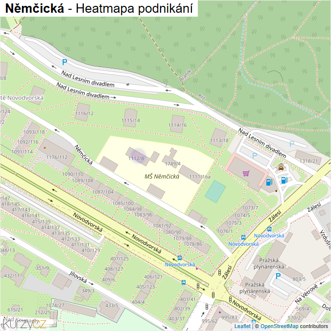 Mapa Němčická - Firmy v ulici.
