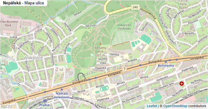 Nepálská - mapa ulice