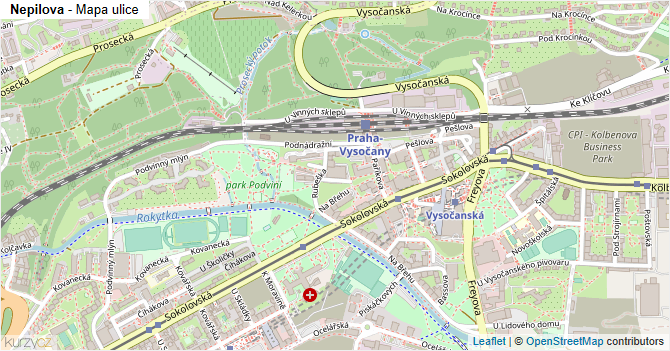 Nepilova - mapa ulice