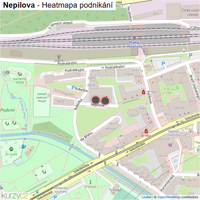 Mapa Nepilova - Firmy v ulici.