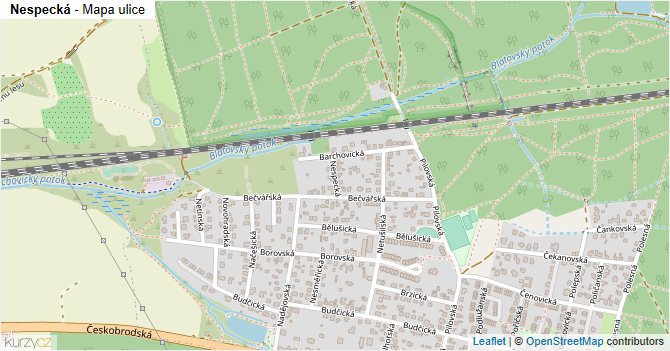 Nespecká - mapa ulice