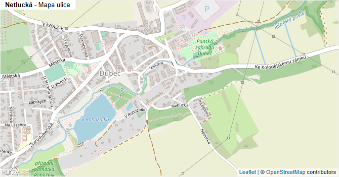 Netlucká - mapa ulice
