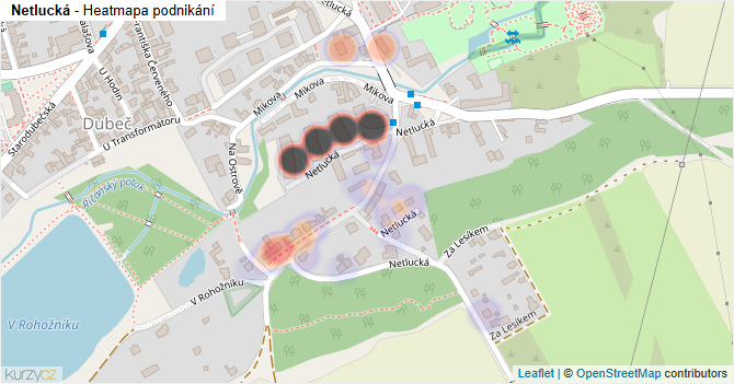 Netlucká - mapa podnikání