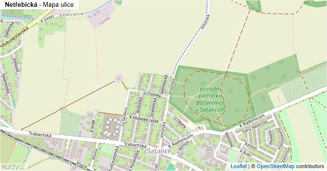 Netřebická - mapa ulice