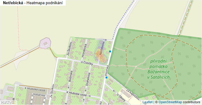 Netřebická - mapa podnikání